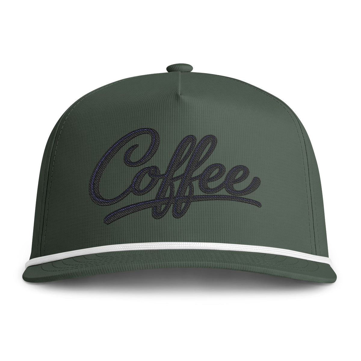 Coffee Rope Cap — Sunwashed Vintage Script Baseball Hat