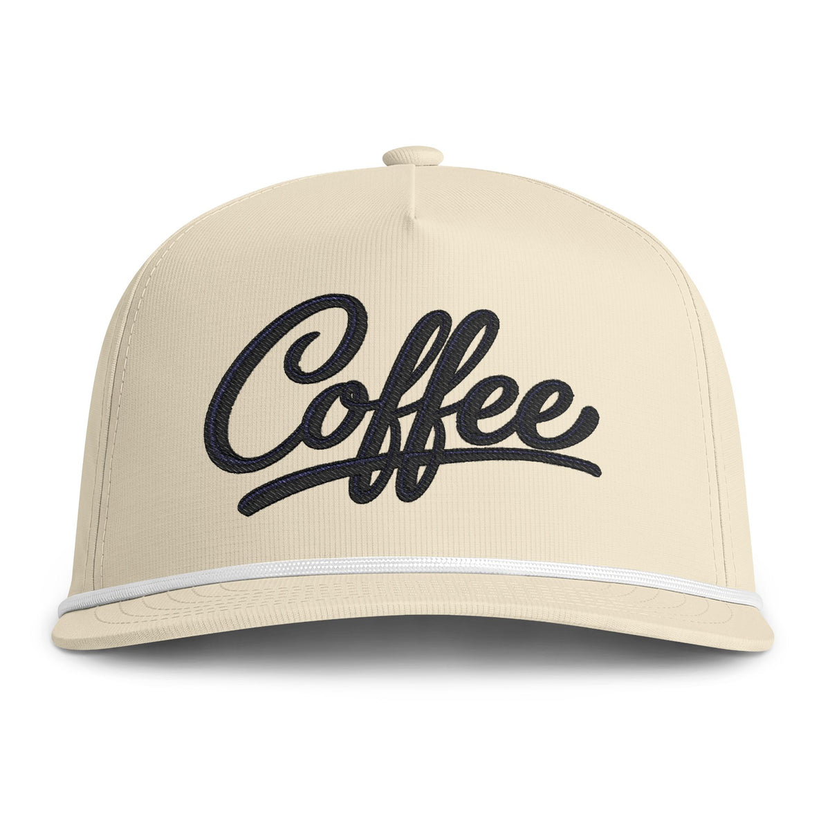 Coffee Rope Cap — Sunwashed Vintage Script Baseball Hat