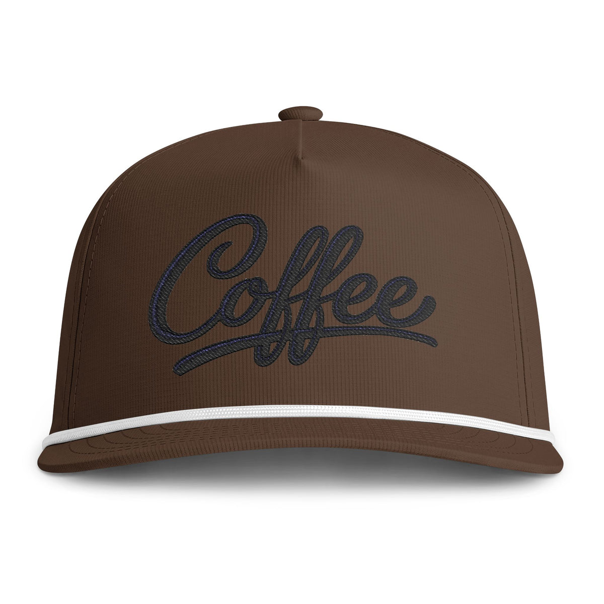 Coffee Rope Cap — Sunwashed Vintage Script Baseball Hat